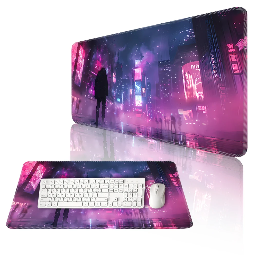 Cyber Punks Keyboard Pads Large Gaming Mouse Pad Anime Rubber Mat Cool Deskmat Desk Protector Mousepad Gamer Pc Accessories S14