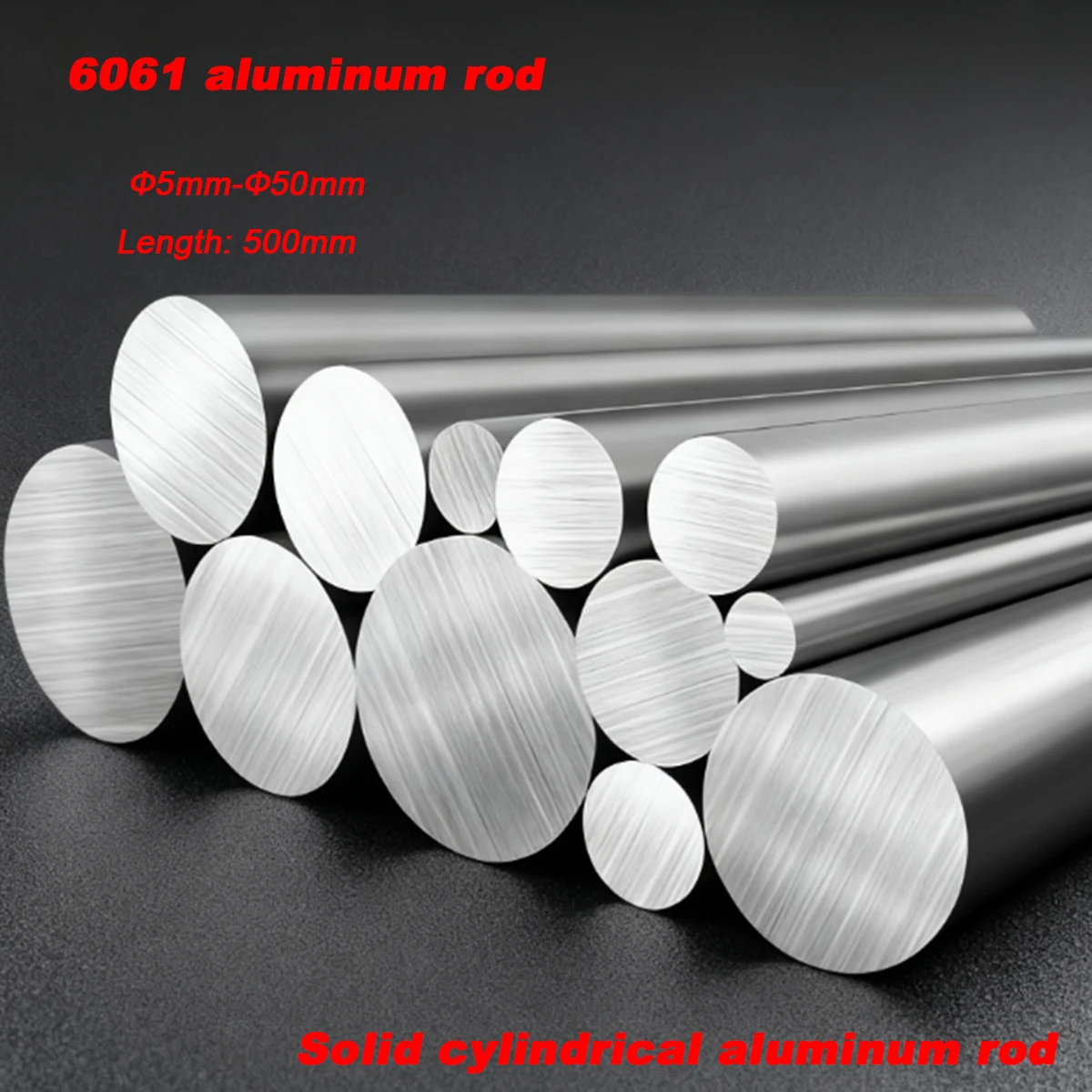 

6061 Aluminum Rod Solid Cylindrical Aluminum Rod Aluminum Alloy Round Rod Zero Cutting Processing 3/4/5/6/8/9-350mm Thick