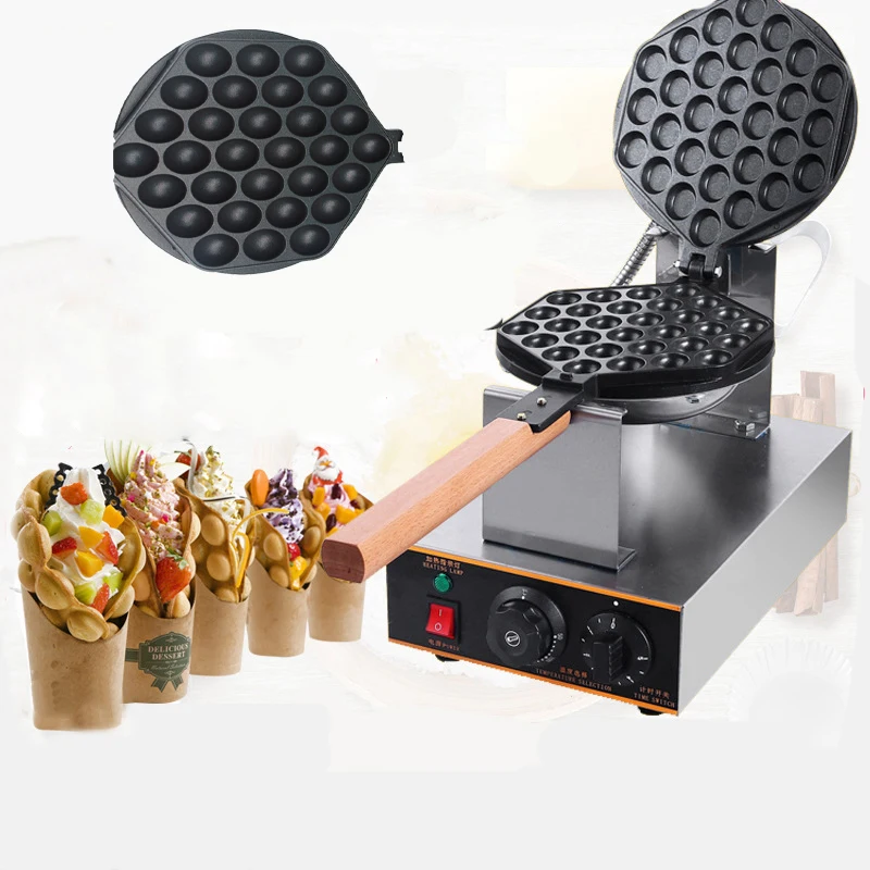 

110V 220V Commercial Electric Non-stick Bubble Egg Waffle Maker Machine Eggetes Bubble Puff Cake Oven Electric Baking Pan