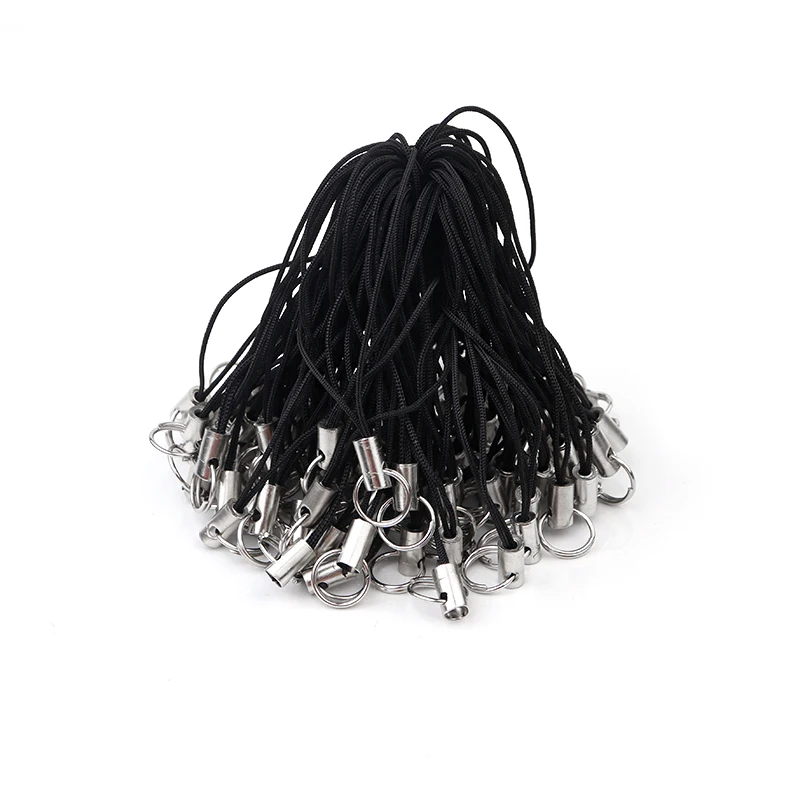 HARFINGTON 100 cordones de corchete de corchete de correa de cordón corto con cierre de langosta para fundas de teléfono celular, llavero, fabricación de joyas, color negro HARFINGTON 100 cordones de corchete de corchete de correa de cordón corto con cierre de langosta para fundas de teléfono celular, llavero, fabricación de joyas, color negro