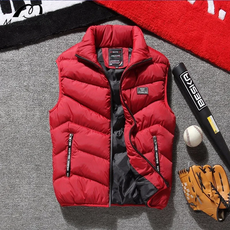 Maidangdi neue Herren Baumwoll jacke Weste lässig und warm ärmellose Top Weste trend ige und modische Winterkleid ung