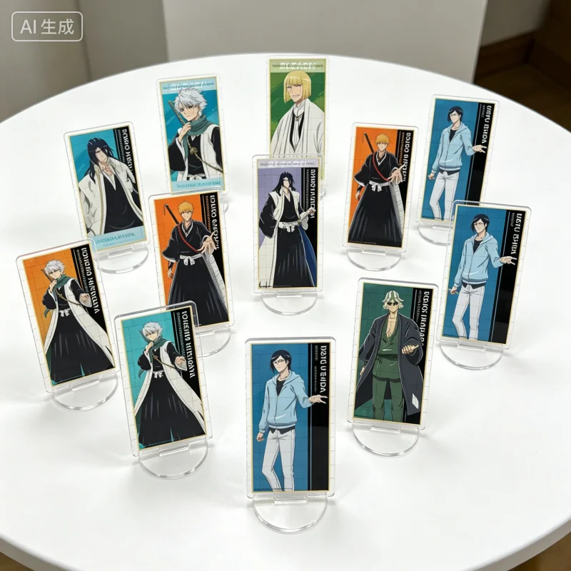 Anime Bleach Kurosaki Ichigo Kuchiki Rukia Cartoon 15cm Acrylic Stand Figure Keychain desk decorations Decorations Accessories