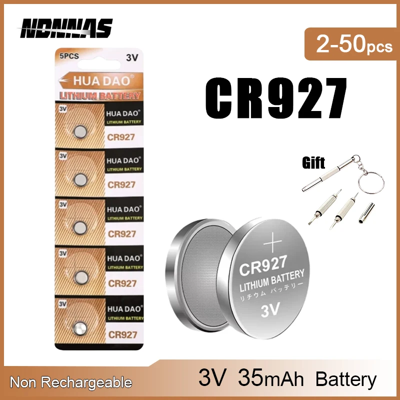 

2-50pcs CR927 35mAh 3V Lithium Battery Coin Cells CR 927 DL927 BR927 KL927 ECR927 For Remote Control flashLight Clock Watch Toy