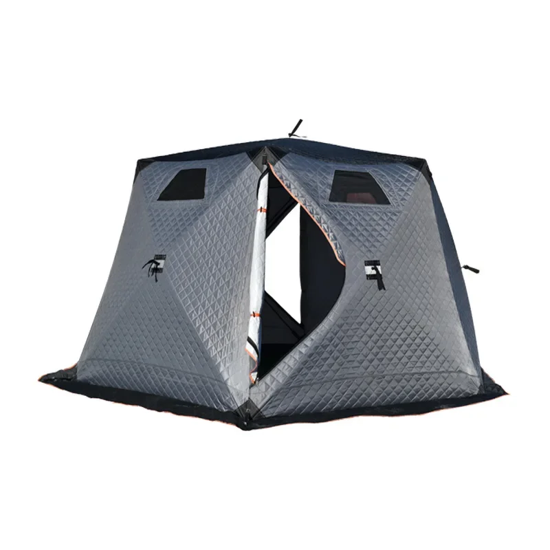 Ice Cube 5-6 Persons Instant Shelter Camping Thicken Winter Fishing Tent Black Gray