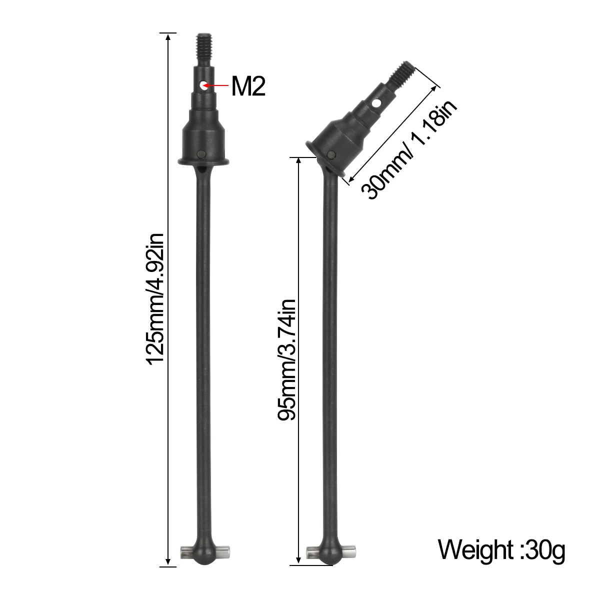 1/10 LOSI Lasernut U4 Hard Steel CVD Shafts 2Pcs – Front Rear Drive Shaft Set for 4WD RC Car Upgrade Parts
