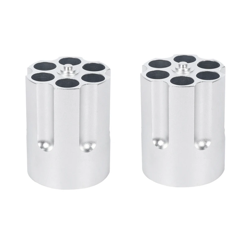 

2X Cylinder Pen Holder Revolver Pen Holder With 6 Slots Pen Pencil Holder Cylinder Design Heavy Duty