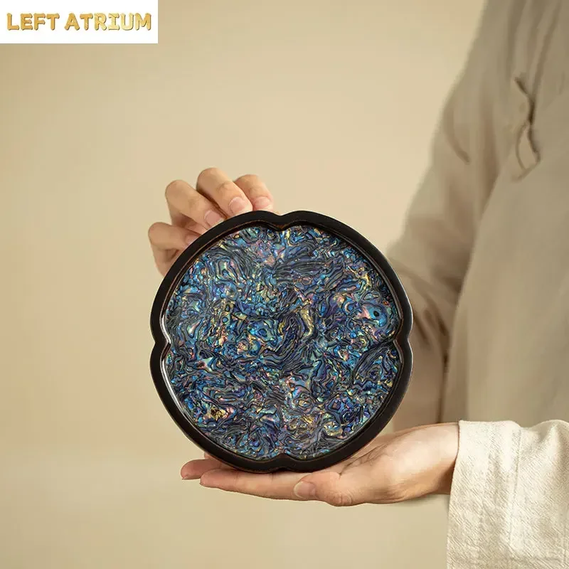 New Chinese Style Luodian Streamer Begonia Pot Bearing High-end Household Bamboo Coaster Kung Fu TeaSet Tea Ceremony Accessories