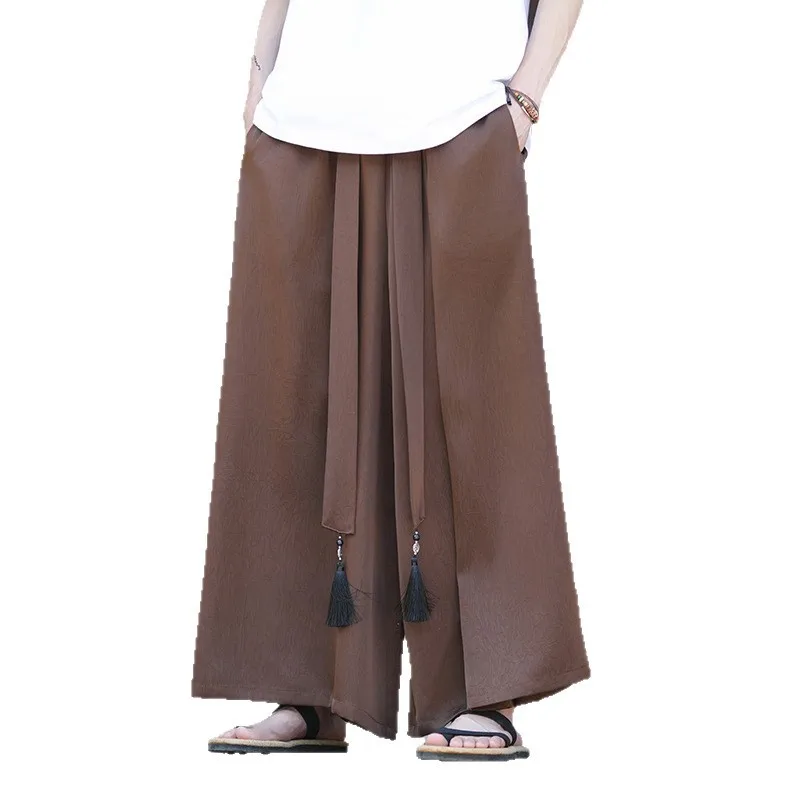 

Summer New Chinese Style Ice Silk Draped Wide-Leg Pants Plus Size Loose Straight Pants