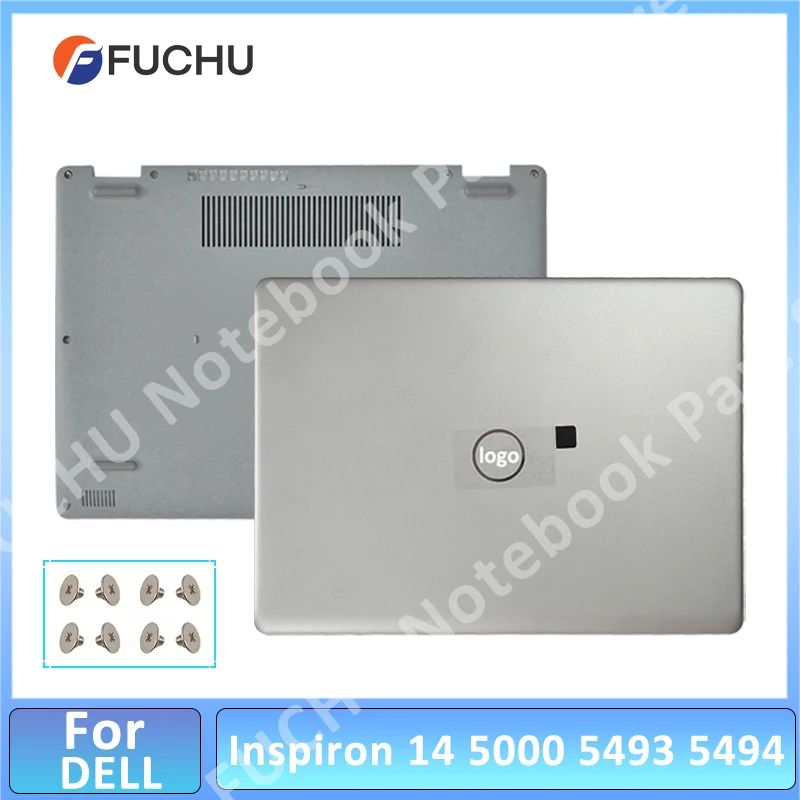 

For Dell Inspiron 14 5000 5493 5494 P120G Laptop 0638V6 LCD Back Cover/0MKHFD Bottom Case A D Cover Silver