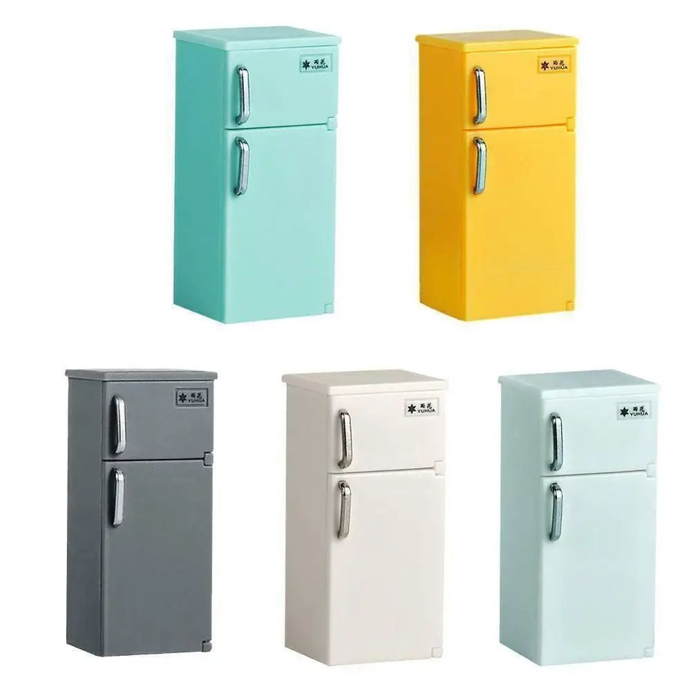 Modello di frigorifero in plastica retrò 1:24 Frigo per casa multicolore Elettrodomestici da cucina Frigo Blyth