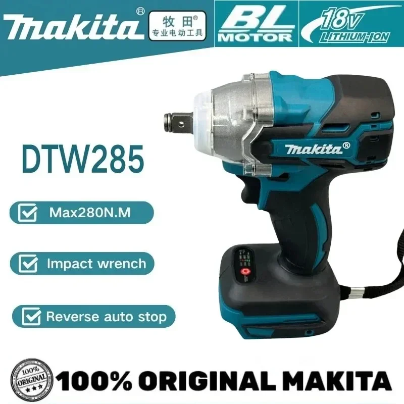Makita DTW285 18V Brushless Cordless Impact Wrench 280Nm 1/2 Inch 3 Speed LED Light Auto Stop Heavy Duty Power Tool
