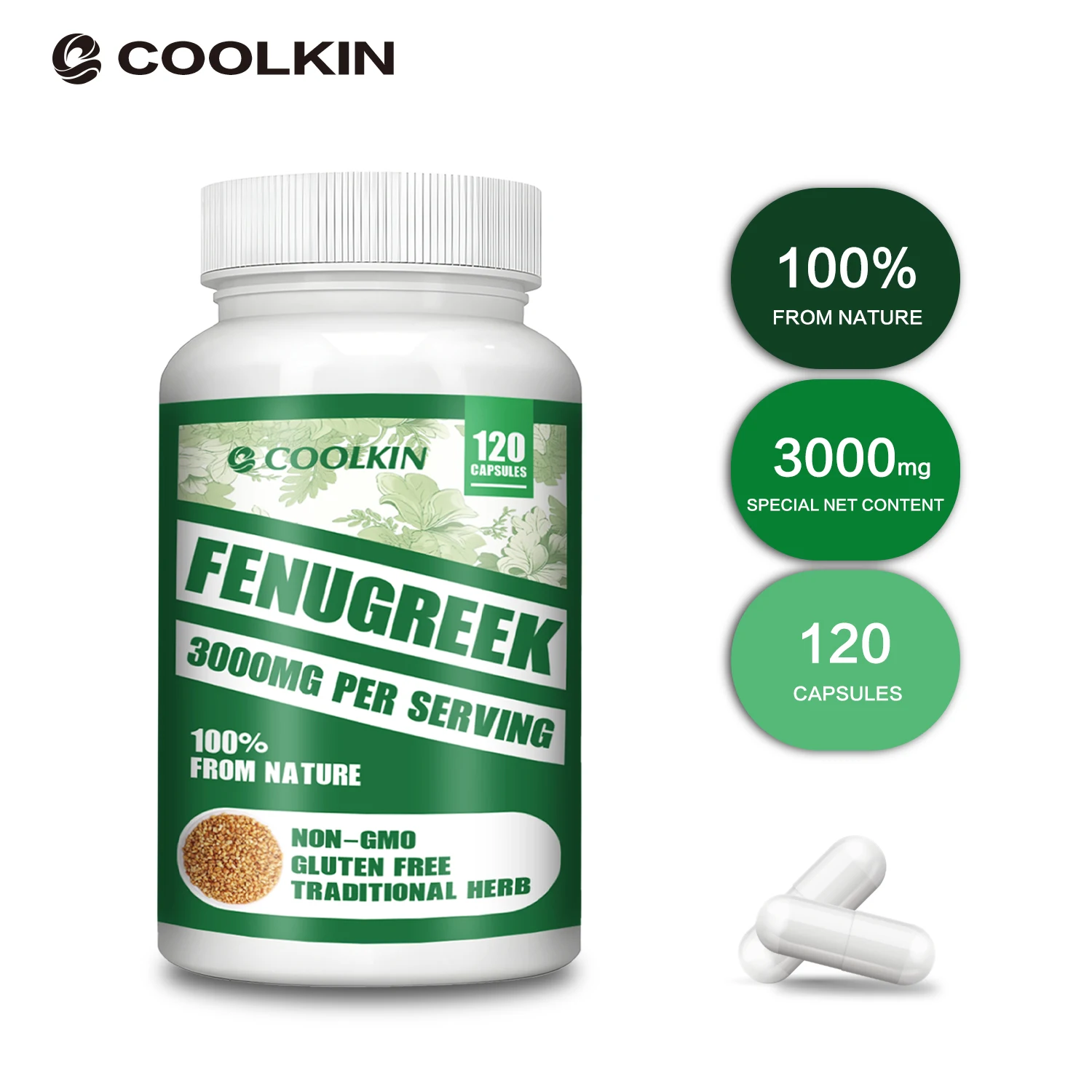 

Fenugreek Capsules - Suitable for Breastfeeding Mothers, Supports Hormonal Balance, Promotes Overall Health and Milk Production