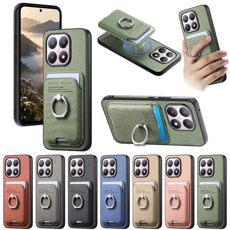 Magnetischer Anti-Rutsch-Kartenhalter für Magsafe-Hülle für Xiaomi 17T 15T 15 Ultra 17 Pro Max Wallet-Handyhülle Stoßfest Anti-Schock