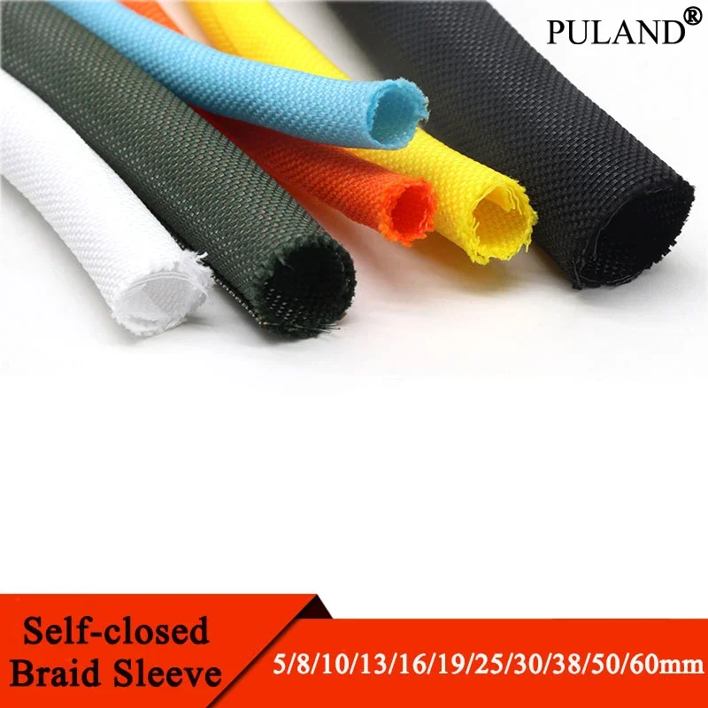 

1/5M Self Closing PET Expandable Braided Sleeve Self-Close Flexible Insulated Hose Pipe Wire Wrap Protect Cable Sock Tube