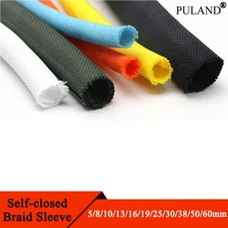 1/5M Self Closing PET Expandable Braided Sleeve Self-Close Flexible Insulated Hose Pipe Wire Wrap Protect Cable Sock Tube