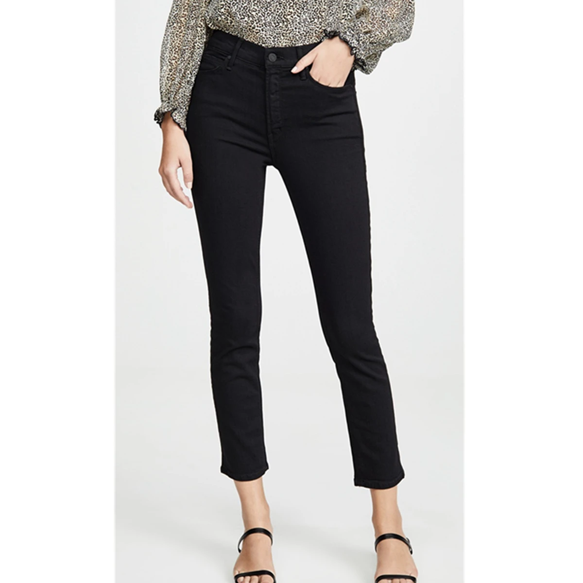 

Maxdutti French Elegant Fashion Slim Fit Skinny Pants Women's Jeans Woman Clothe Minimalist High Waisted Cropped Jeans For Women