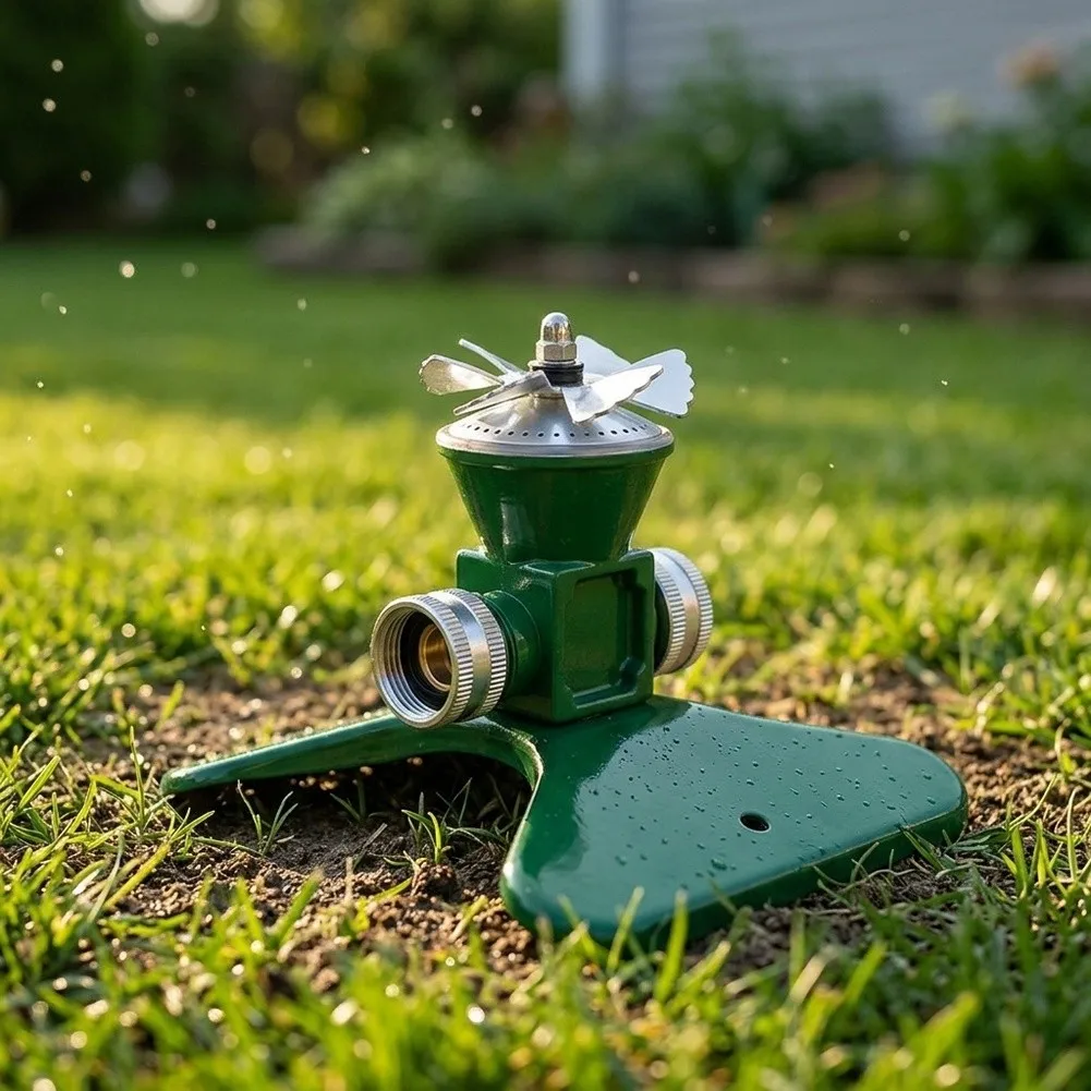 360 Degree Rotating Automatic Sprinkler With Tripod Base Garden Lawn Sprinkler Yard Water Sprinkler Irrigation Sprayer