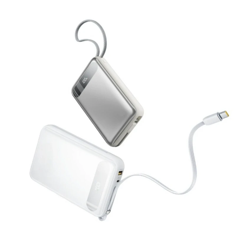 20000mAh 45W PD QC Mini Power Bank Fast Charging with 2 Built-in Cables Slim External Battery for Phones Android IPhone Portable