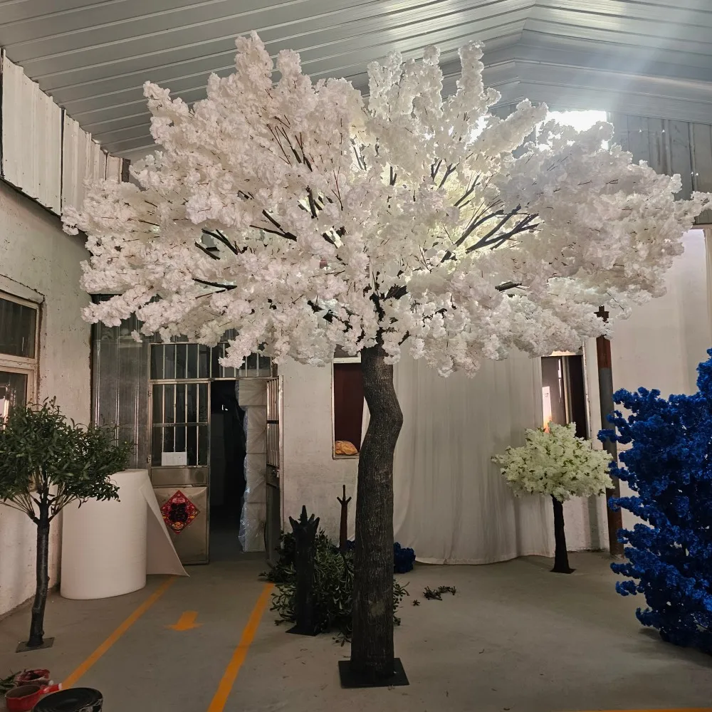 High Simulation Cherry Blossom Tree Artificial Wedding Decorative White Cherry Blossom Tree