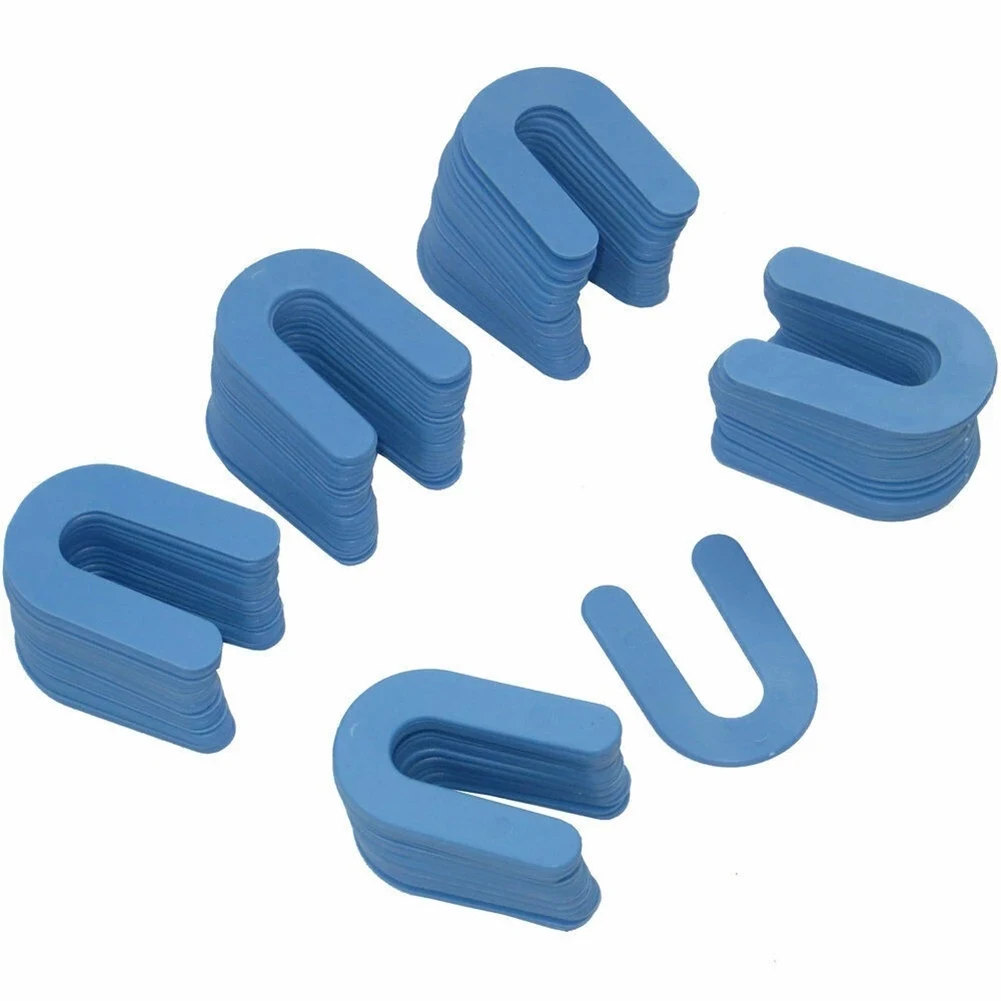 100pcs U-shaped Horseshoe Shims Tile Spacers PP Level Wedges Positioning Clips Cabeceros Piscina Silentblock Rolling Pin Tools