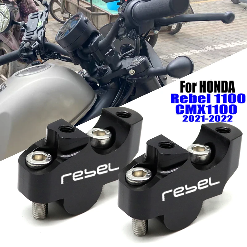 

For Honda CMX1100 CMX 1100 REBEL 2021-2022 Motorcycle CNC Handle Bar Riser Clamp Raised Extend Handlebar Mount Riser Kit Adapter