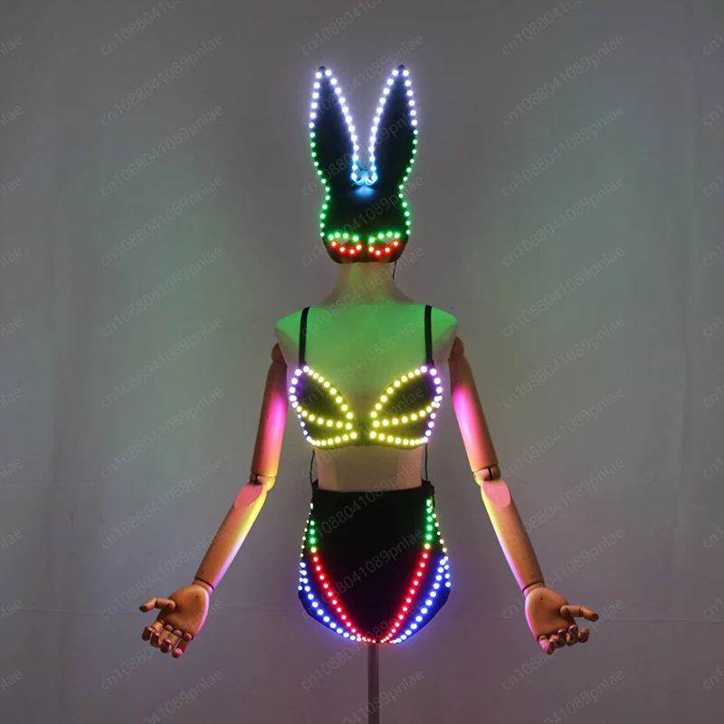 LED Colorful Bras, Underwear, Bars, Nightclubs, Gogo Costumes, Dance Luminous Props, Bouncing Fluorescent Shorts, Trend
