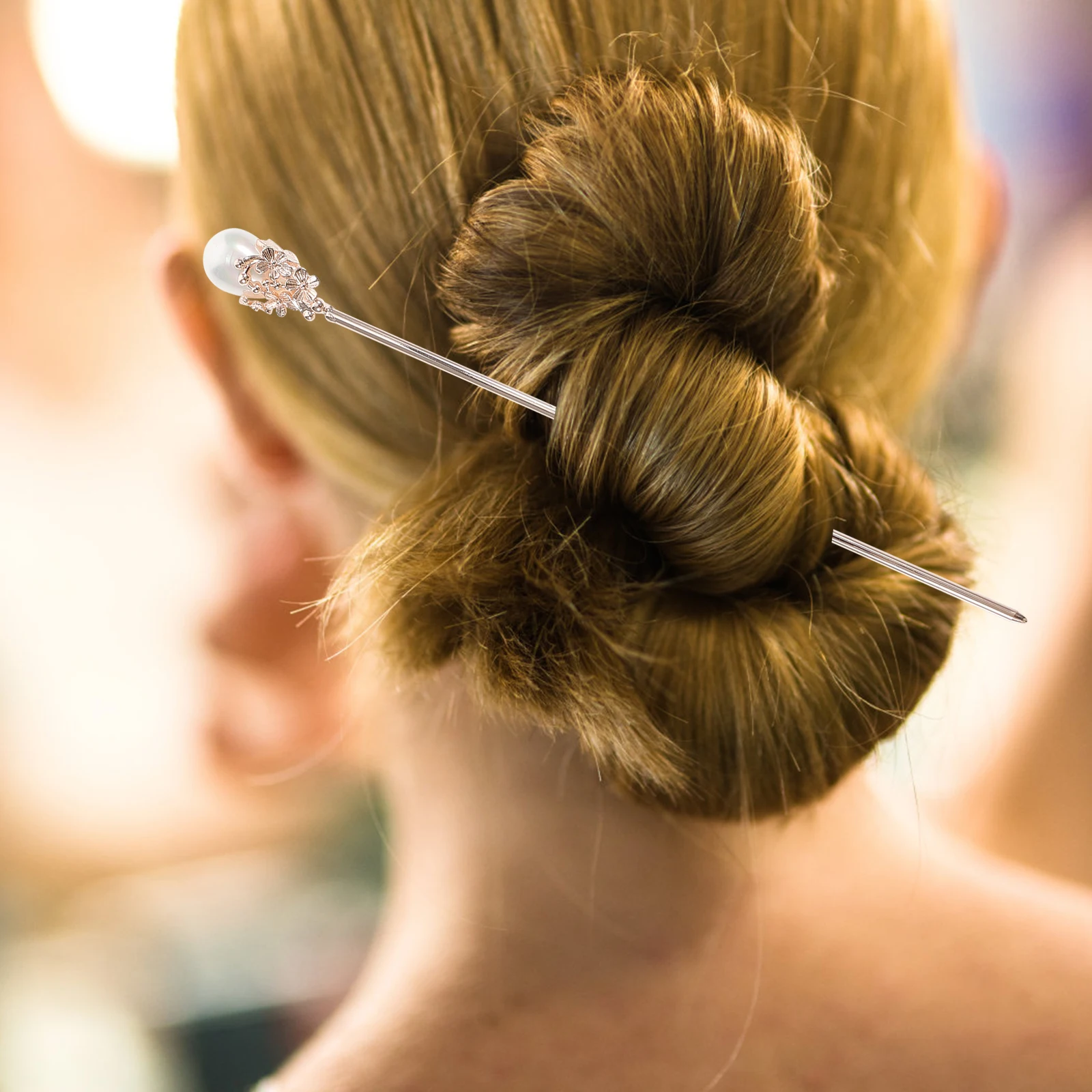 

2pcs Pearl Hairpin Copper Retro Accessories Hair Stick Chopstick Durable Decorative Wedding Party Prom Everyday Use Hair Tools