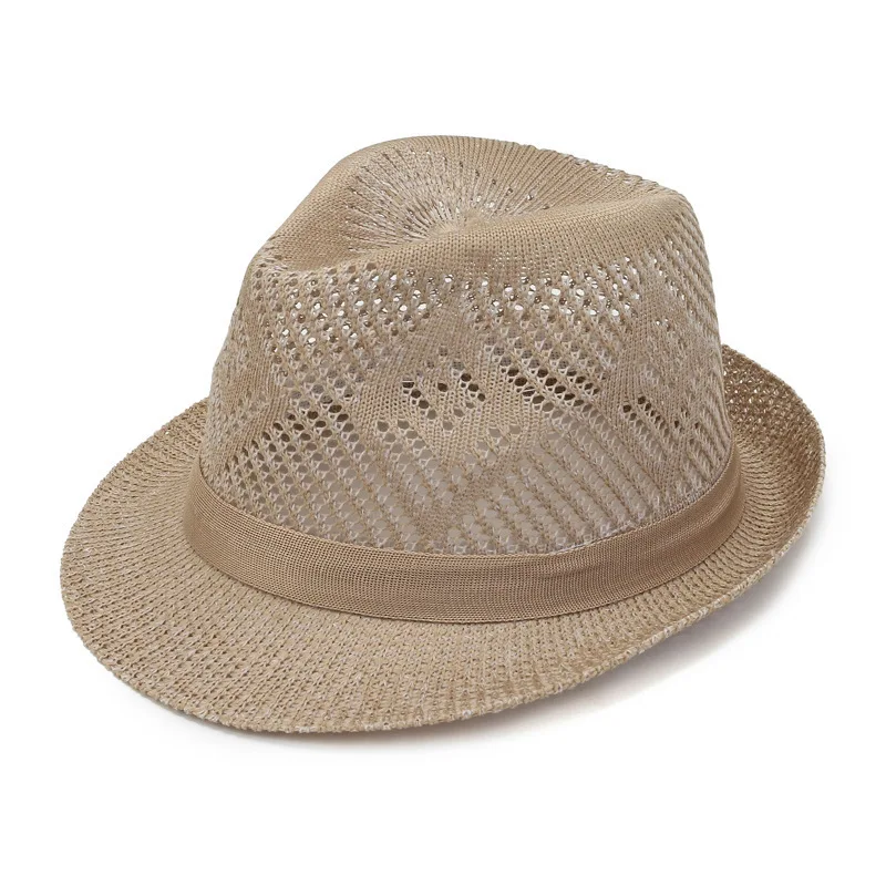 Summer Outdoor Hollow Visor Men Casual Hat Small Eaves Business Joker Sun Breathable Jazz Hat 6