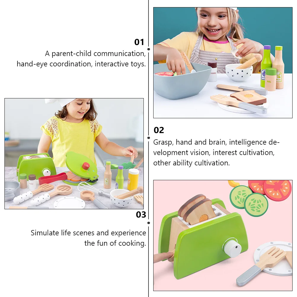 

1 set Wooden Kitchen Set Cooking Dining Toys Role Playing Kids Educational Plaything Simulation Tableware Toy Suite