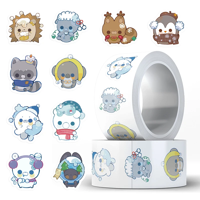 500 قطعة الشتاء الحيوانات الصغيرة ملصق مدرسة المعلم مكافأة الطفل القرطاسية مذكرات الديكور ملصق الهاتف الأمتعة الغيتار الشارات لعبة