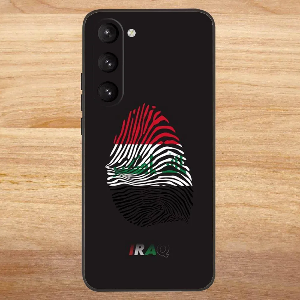 Capa de telefone com bandeira do Iraque da Nação para SamsungS24,S23,S22,S21,S20 Ultra Pro S10,S30Plus,20 Ultra Black Cover