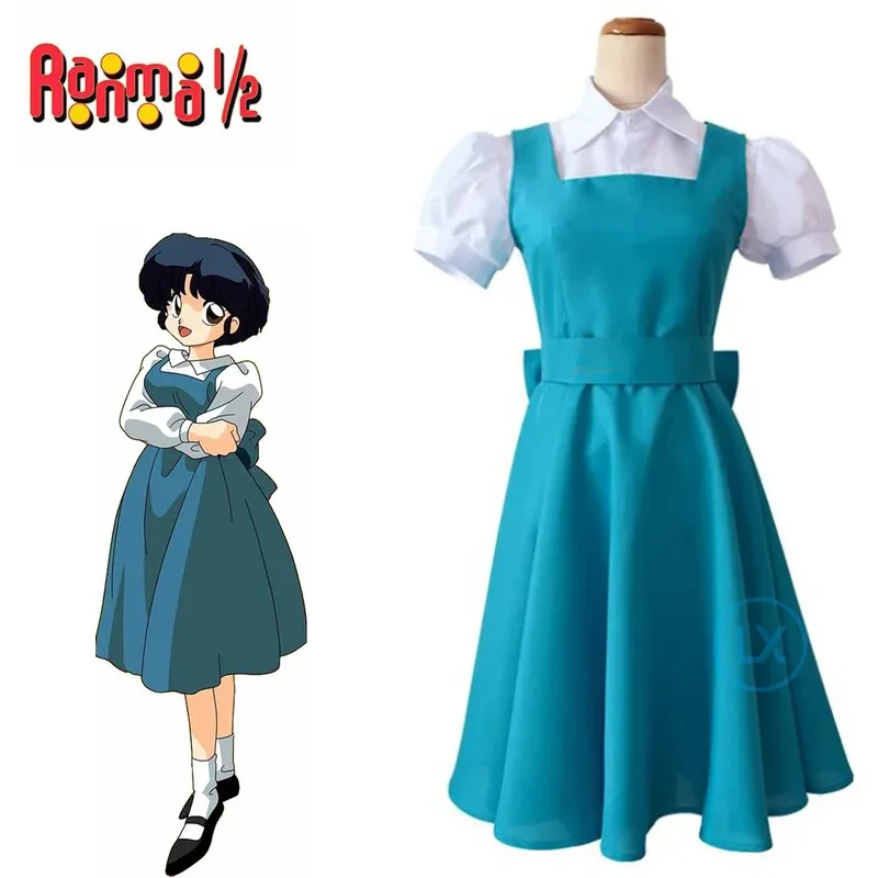 

Аниме Ranma 1/2 Tendou Akane Косплей Костюм Синее Платье Униформа Женский Наряд Для Девочек Хэллоуин Карнавальные Костюмы
