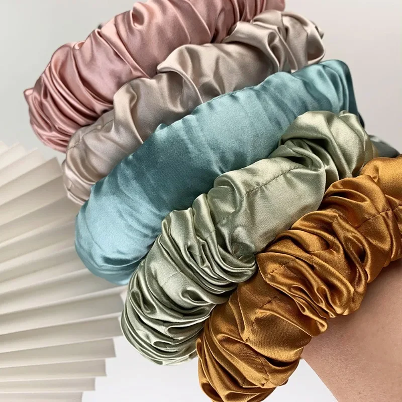 Heatless Curling Silk Scrunchies Soft Elastic Satin Silk Scrunchies Hair Ties Sleepy Styling Accessories Ponytail Holder