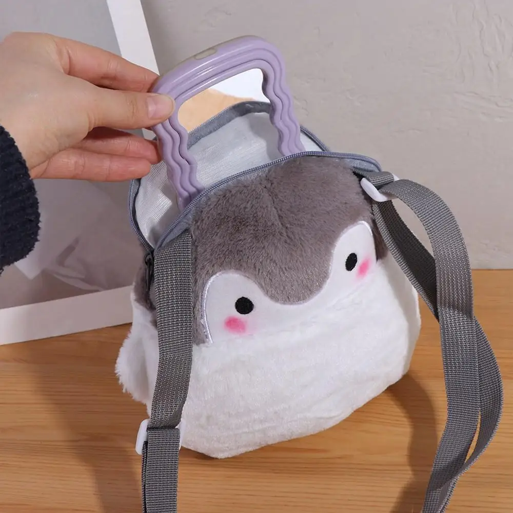 Cute Doll Toy Penguin Messenger Bag Portable Korean Style Plush Shoulder Bag Phone Wallet Funny Crossbody Bag Women