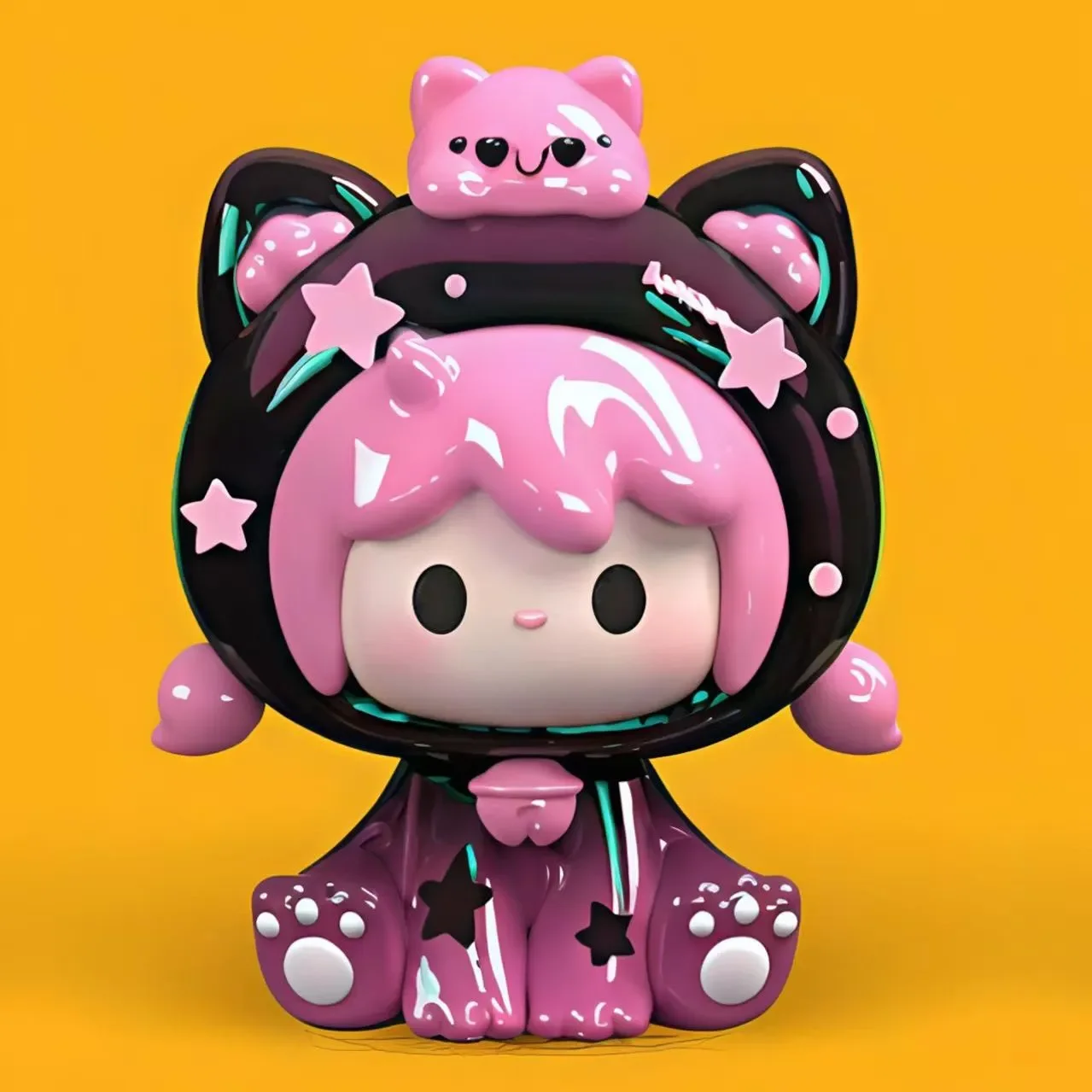 

Uutoy Happy Halloween Series Mini Blind Box Original Cute Fortune Cat Figurine Collectible Toys Home Decor Desk Ornament Gift