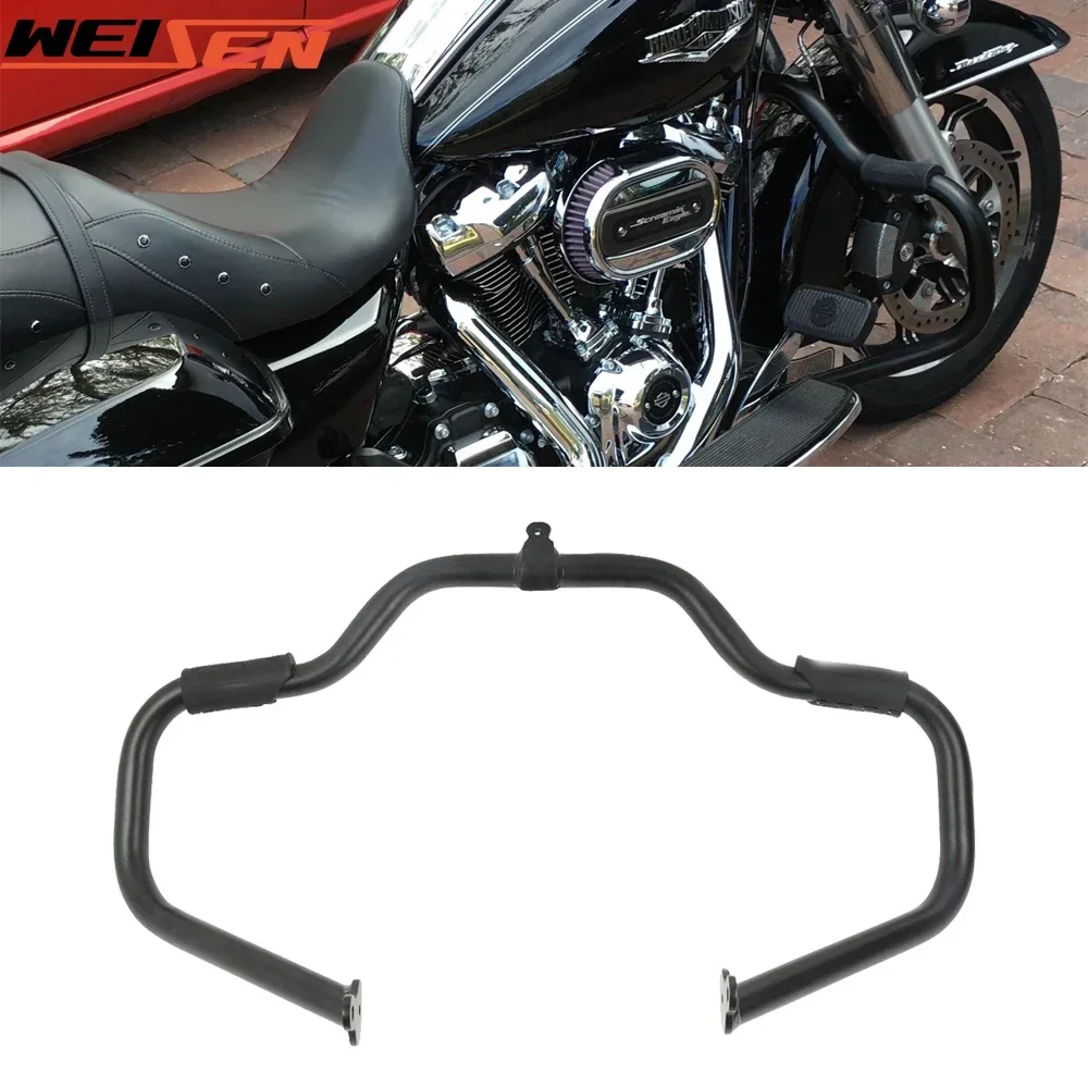 Gloss Black Front Engine Guard Crash Bar 1 1/4 