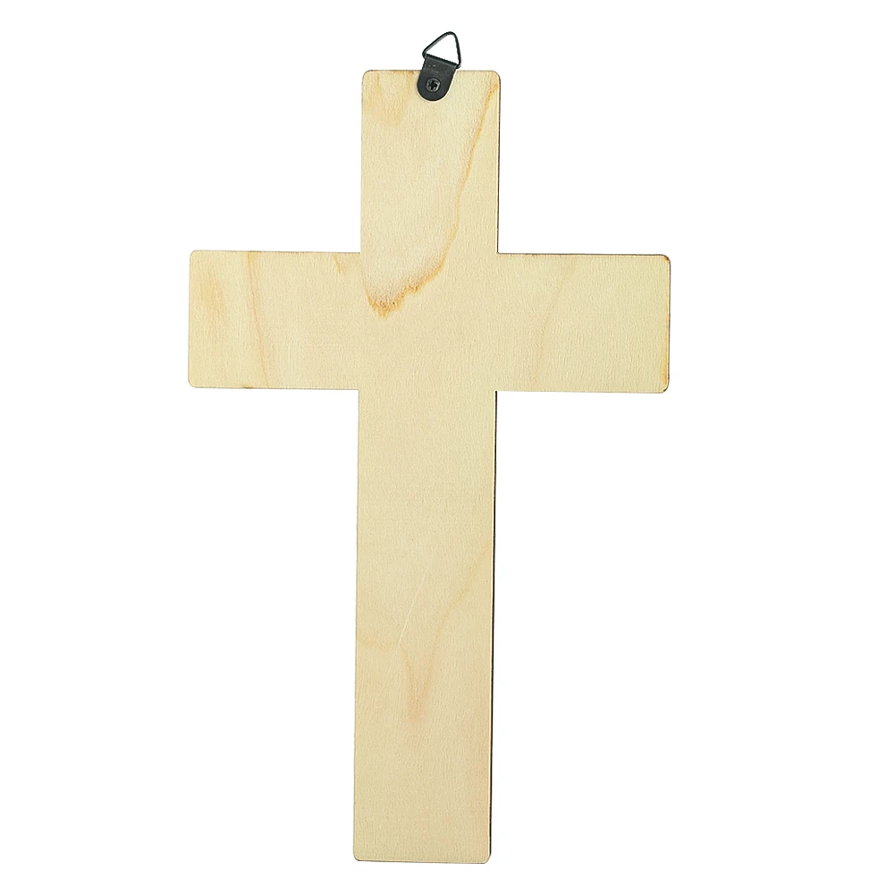 Log Cross Wall-mounted Large Christ Decorations Hanging Simple Wooden Crafts Altar Church Wall Decoration Holiday Atmosphere