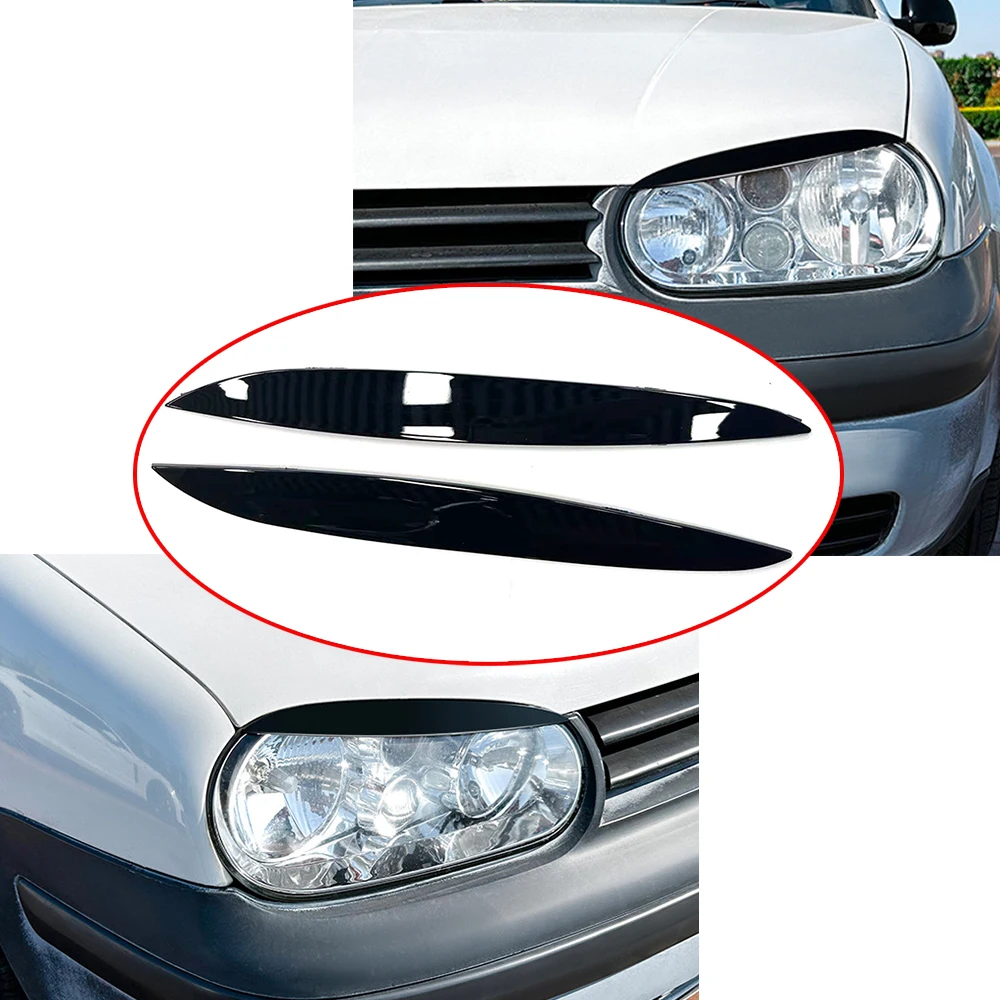 For Golf MK4 1997-2005 Front Headlight Eyebrow Headlamp Eyelids ABS Auto Tuning Headlight Decorative Accessory view 4