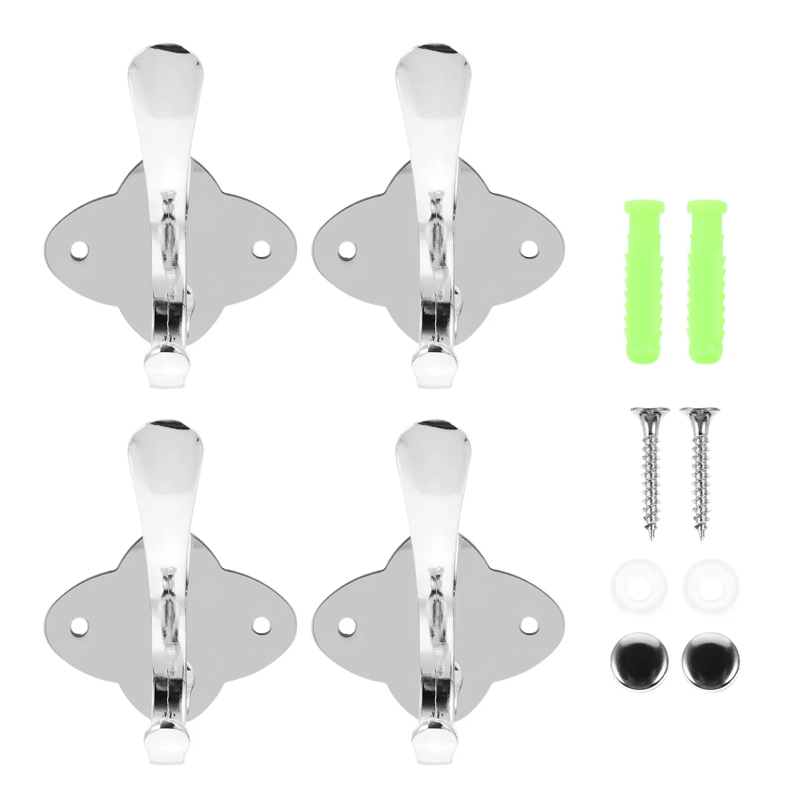 

4pcs Alloy Bracket Hat Hanger Stainless Clothes Hook Steel Bathroom Hat Hook Kitchen Decor Rust Resistance Heavy Duty