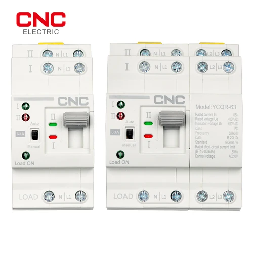 CNC Din Rail 2P 4P ATS Doble potencia interruptor de transferencia automática interruptores selectores eléctricos potencia ininterrumpida 25A 40A 63A