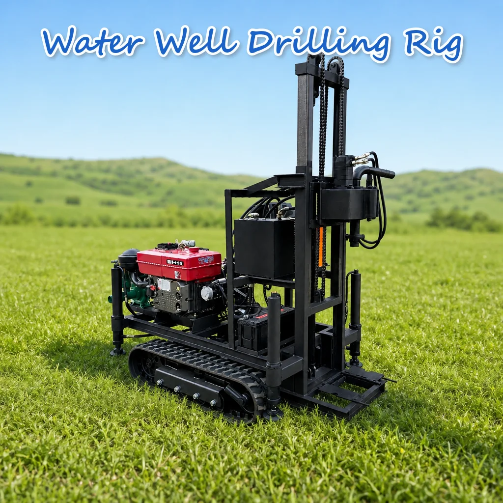 Customized Crawler Water Well Drilling Equipment Powered by Diesel 22HP to 35HP Range Hydraulic Drive Mini Rated High Output