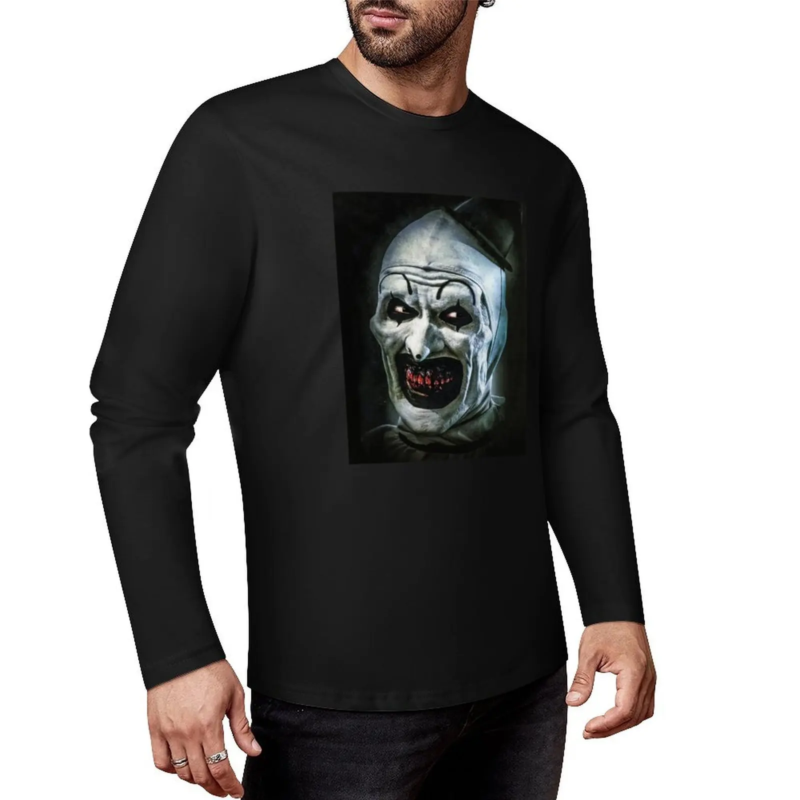 

Длинная футболка Terrifier среднего размера с ужасами, футболка с животным принтом для мальчиков, футболка с аниме, мужские винтажные футболки