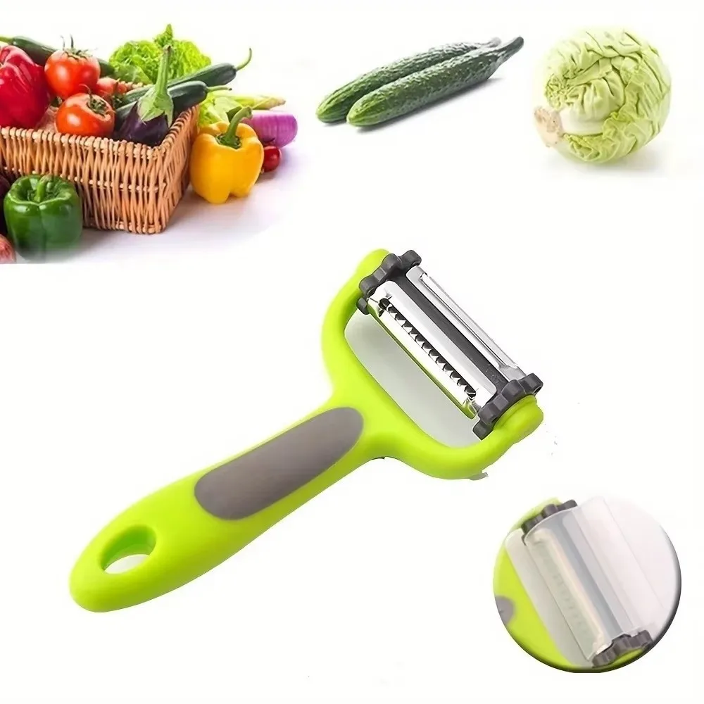 

3 in 1 Rotary Peeler Stainless Steel with Protective Cover Grater 360 Degree Non-Slip Vegetable Peelers Home Kitchen Tool