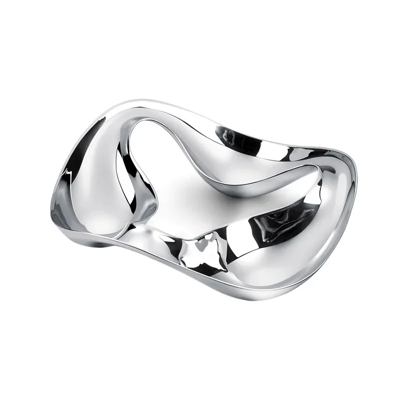 

Light luxury snack plate, fruit plate Nordic stainless steel, candy storage plate, living room coffee table ornament