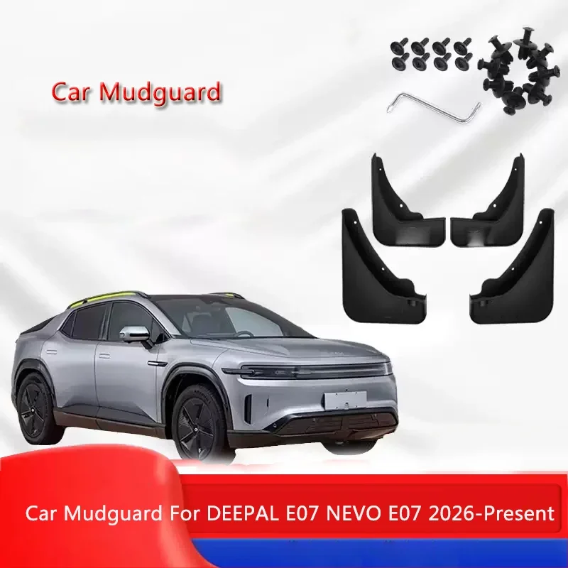 4Pcs Auto Mudguards For CHANGAN DEEPAL E07 NEVO E07 2026 2027 Fender Flares Splash Shield Scratch Resistant ABS Accessory