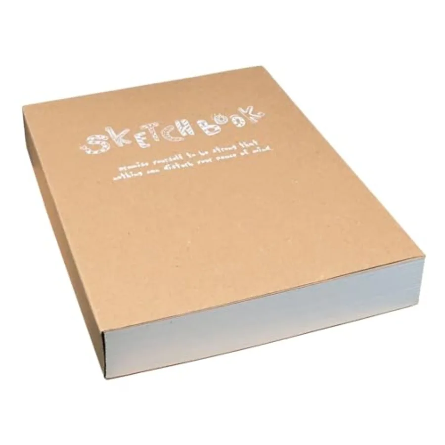 

Kraft Cover Drawing Notebook and Sketchbook Blank Plain Sketch Books 125g Thick Paper A5 Size, 150x210mm Paper Ideal for Drawin