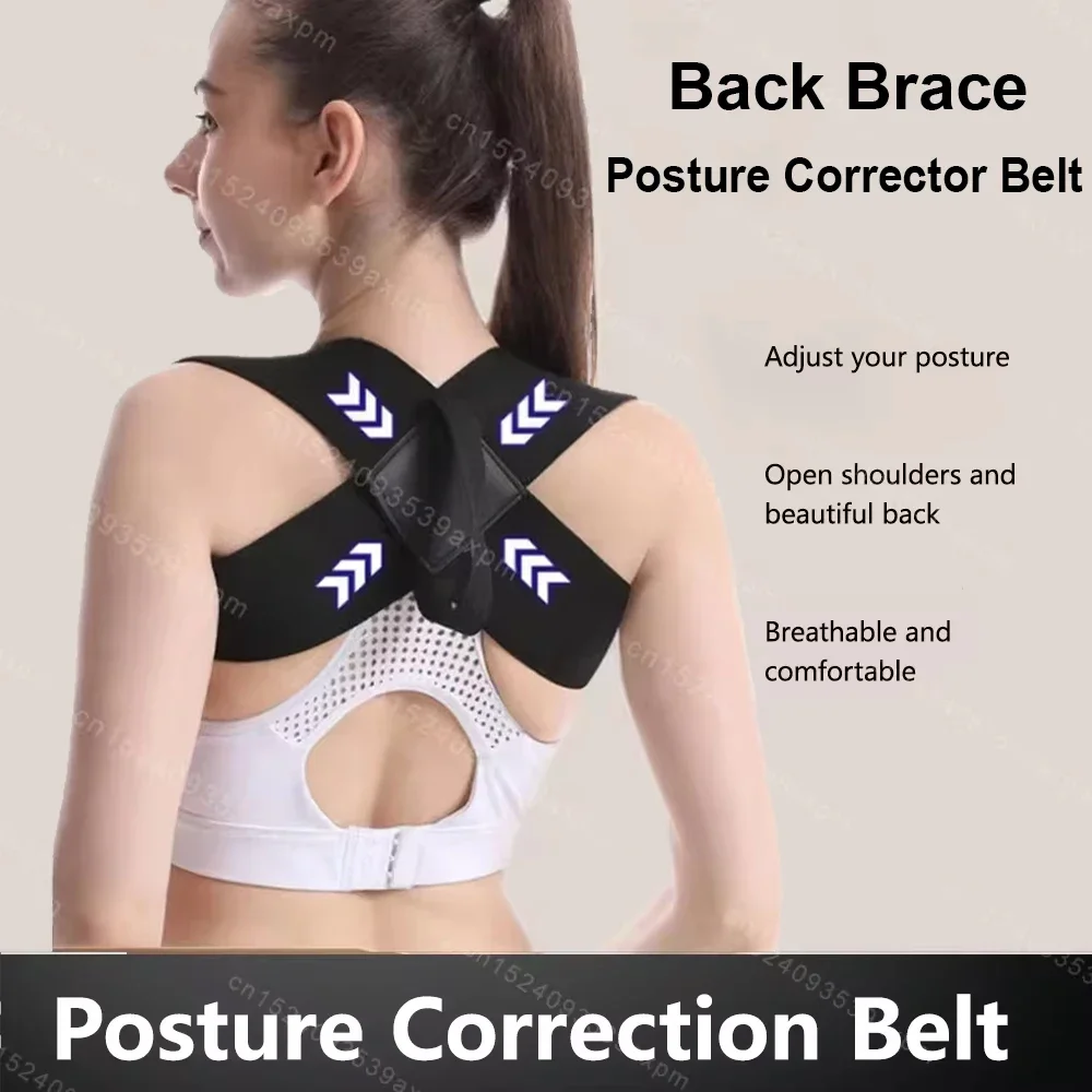 

Back Brace Posture Corrector Belt Lumbar Shoulder Support Breathable Elastic Back Posture Correction Back Spine Orthopedic Brace