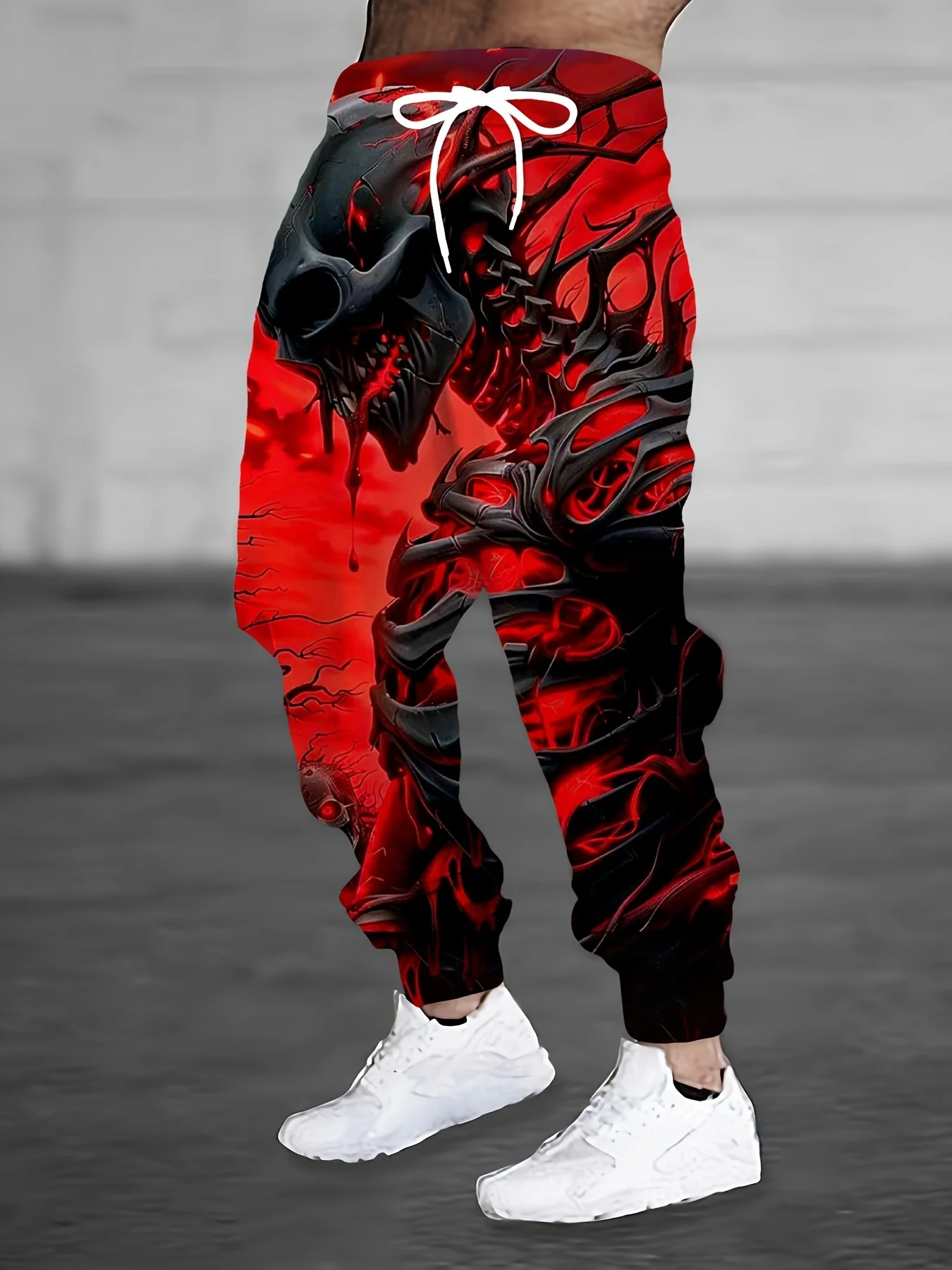 2026 New Hot selling Men's New Sports Pants Retro Skull 3D Printed Strap Casual Pants Outdoor Sports Running Fitness CasualPants