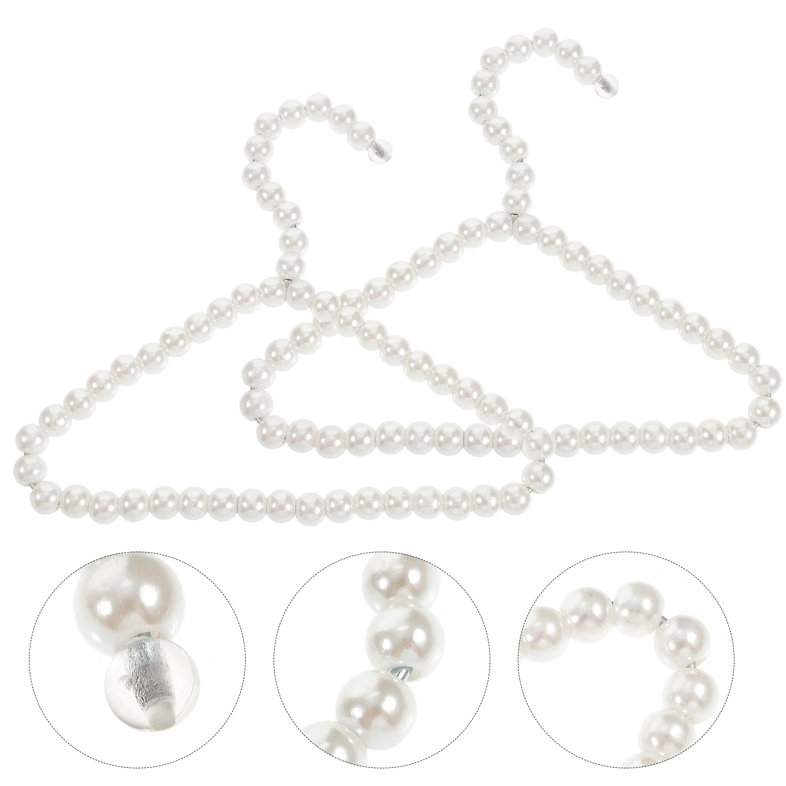 

2Pcs Dog Clothes Hanger Set Pearl Pet Coat Hanger Small Drying Rack for Puppy Outfits Cat Wardrobe Organizer Non-Slip Design