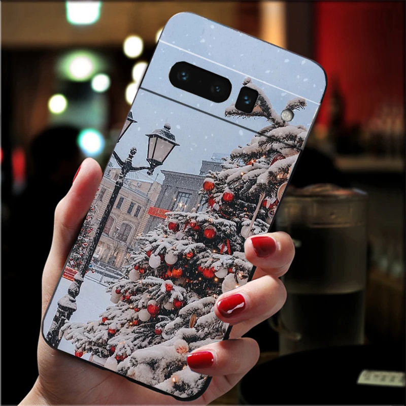 

Phone Case For Google Pixel 10 9 Pro XL 9A 8 7 6 Pro Pixel 8A 7A 6A Pixel 8 7 6 5 Santa Christmas Tree Case